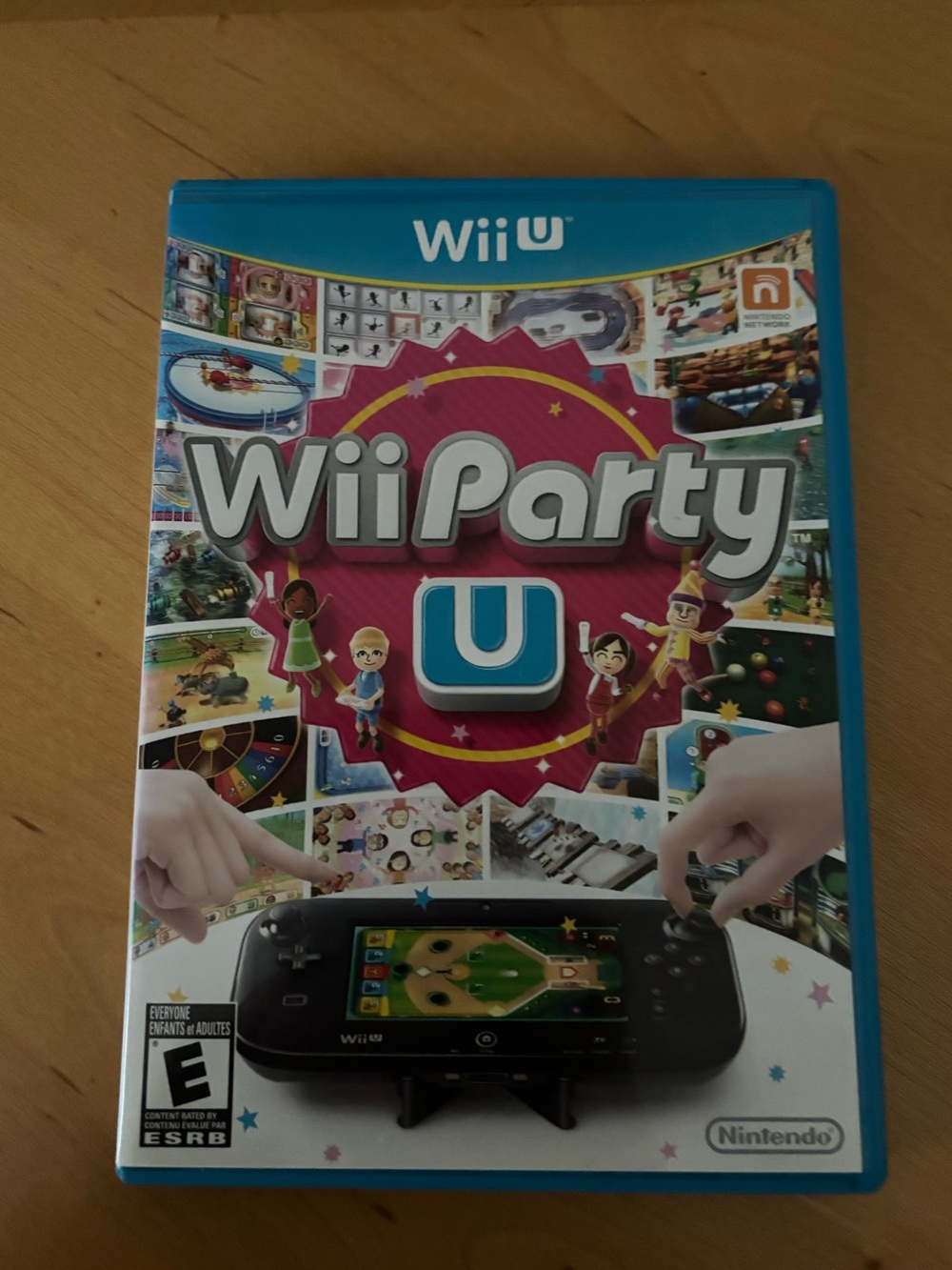 Nintendo Wii Party U - Teal Blue Case with Colorful Artwork